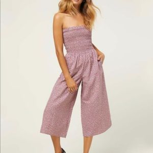 O’Neill Rose Dot Alicia Smocked Strapless Jumpsuit